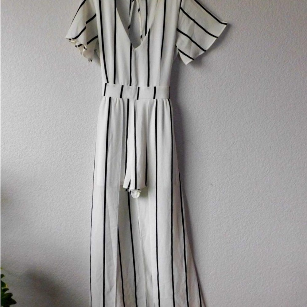 Striped Romper Maxi Dress